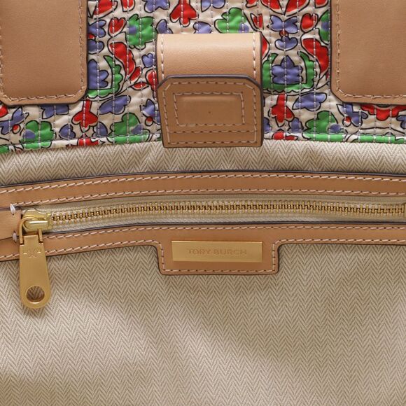 Tory Burch Ella Floral Quilted Tote Bag in Multicolor Nylon - Picture 7 of 11